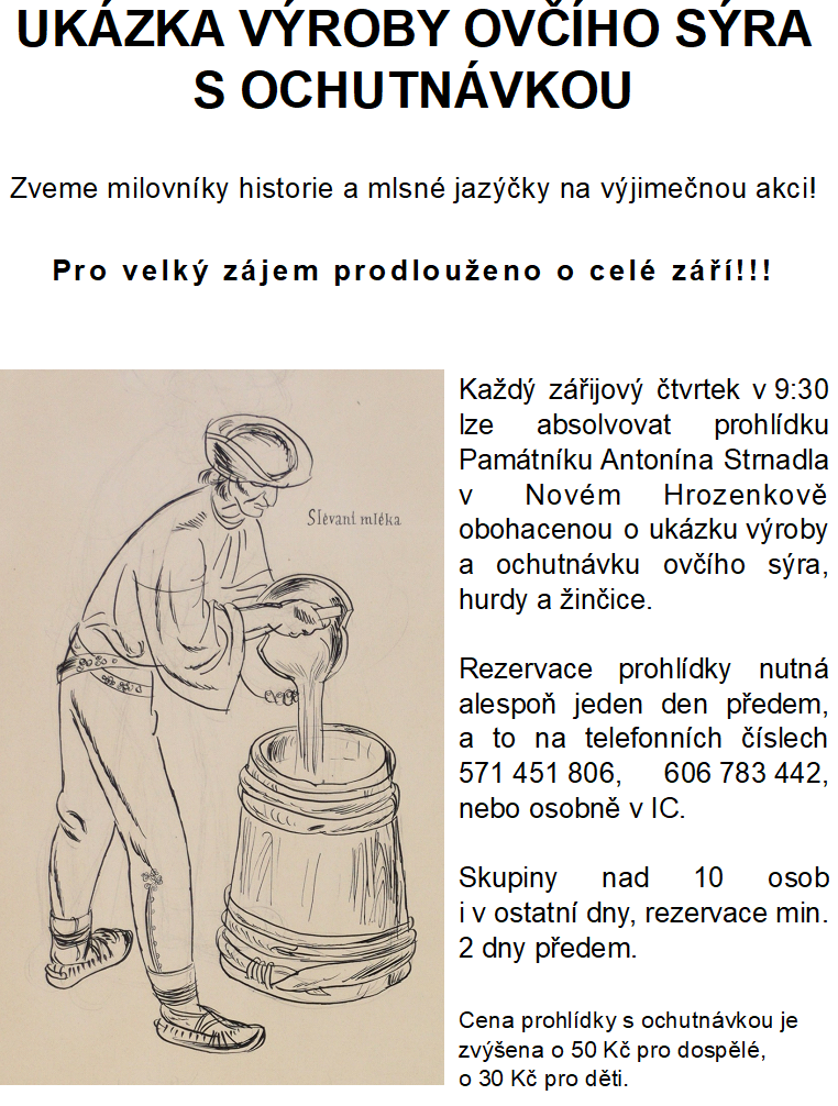 UKÁZKA VÝROBY OVČÍHO SÝRA S&nbsp;OCHUTNÁVKOU